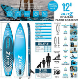 GRADE-A AQUA SPIRIT Blitz PREMIUM iSUP Inflatable Stand up Paddle Board & Kayak with Top Accessories, Made From Premium Material, All Inclusive Package, 2 Years Of Warranty - Packed Direct UK