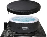 GRADE-A Aqua Spirit Self-Inflating Inflatable Quick Heating Indoor & Outdoor Round Hot Tub Spa Bubble Jacuzzi with Cover & Ground Sheet, Up to 6 Persons, Black & White - Packed Direct UK