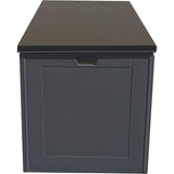 GRADE- A Olsen & Smith 270L MASSIVE Capacity Outdoor Garden Storage Box Plastic Shed - Weatherproof & Sit On with Wood Effect Chest - Packed Direct UK