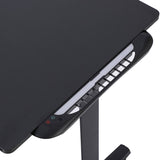 GRADE-A Olsen & Smith Xtreme Carbon Fibre Effect RGB PC Computer Gaming Desk with LED Lights, Controller Storage, Mouse Pad Headset Hook & Drinks Cup Holder Black - Packed Direct UK