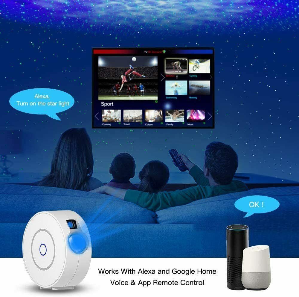 GRADE-A Smart LED Starry Sky & Nebular Cloud Projector with Alexa & Google Home Smart Functionality for Bedroom Night Light Living Room Ambiance, Bluetooth WiFi App Control & Timer - Packed Direct UK
