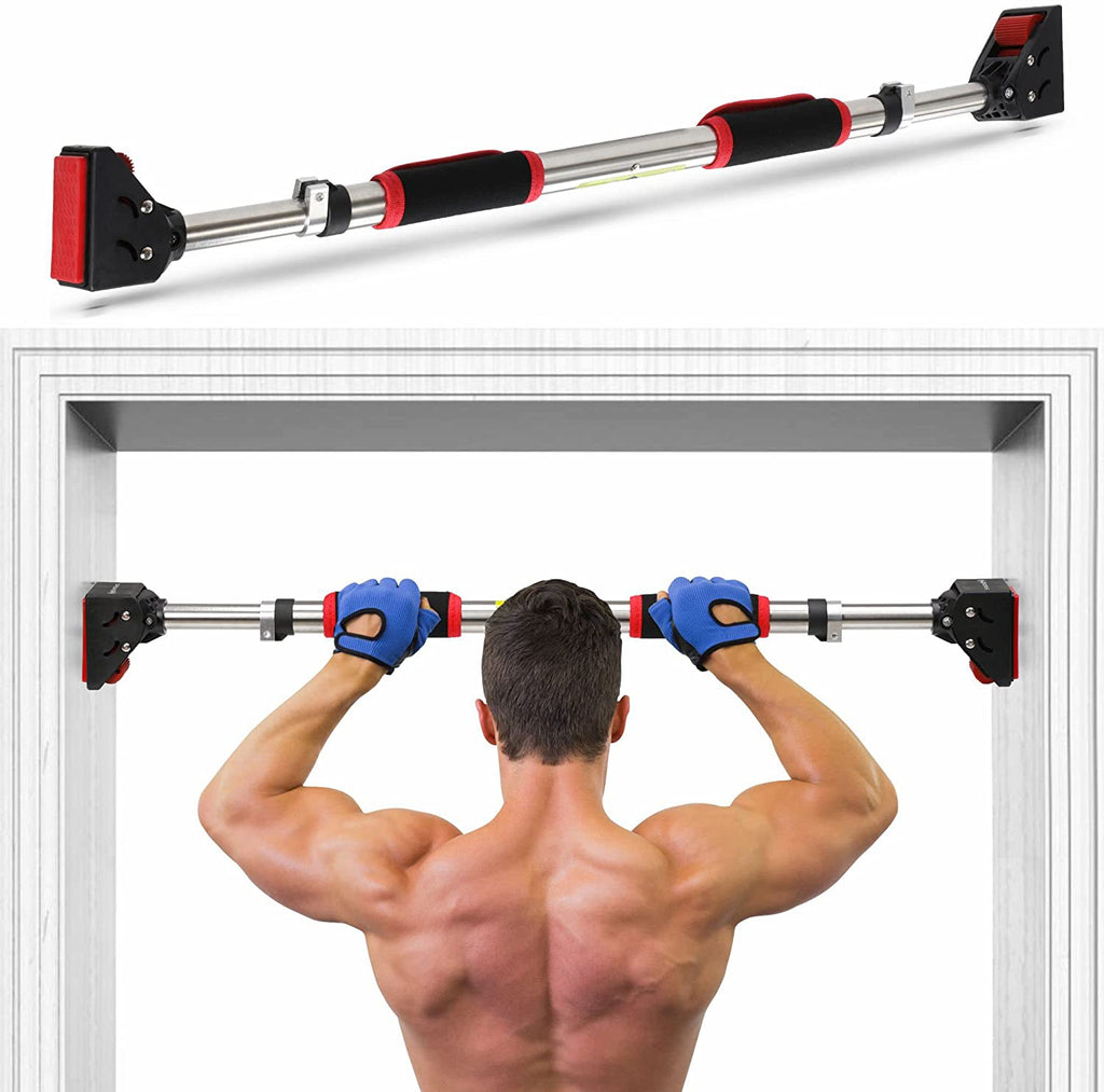 GRADE-A SPORT24 New And Improved 2021 Adjustable Door Frame No Screws Body Weight Pull Up Chin Up Push Up Door Bar Wide Grip For Home Gym Workout Fitness Muscle Training - Packed Direct UK