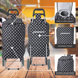 Hoppa 47Ltr Lightweight Shopping Trolley, Hard Wearing & Foldaway for Easy Storage with 1 Years Guarantee (Black Polka Dot) - Packed Direct UK