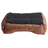 Hoppa (56x45x16cm) Soft Faux Velvet Plush Rectangular Dog Bed - Brown - Packed Direct UK