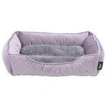 Hoppa (56x45x16cm) Soft Faux Velvet Plush Rectangular Dog Bed - Grey