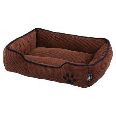 Hoppa (61x48x16cm) Soft Rectangular Dog Bed - Brown - Packed Direct UK