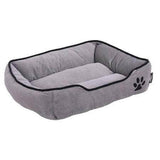 Hoppa (61x48x16cm) Soft Rectangular Dog Bed - Grey - Packed Direct UK
