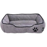 Hoppa (61x48x16cm) Soft Rectangular Dog Bed - Grey - Packed Direct UK