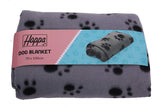 Hoppa Large Soft Rectangular 90x70x20cm Corduroy Non Slip Dog Bed with Blanket Machine Washable Grey - Packed Direct UK