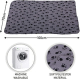 Hoppa Large Soft Rectangular 90x70x20cm Corduroy Non Slip Dog Bed with Blanket Machine Washable Grey - Packed Direct UK