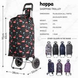 Hoppa Lightweight Shopping Trolley 2023 Model Folding 2 Wheel Large Capacity Shopper, 47 Litre - Packed Direct UK