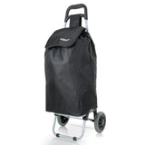 Hoppa Lightweight Shopping Trolley Folding 2 Wheel Large Capacity Shopper (Black 140) - Packed Direct UK