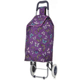 Hoppa Mini 47L (60x33x24cm) Lightweight Wheeled Shopping Trolley - Black + Purple - Packed Direct UK