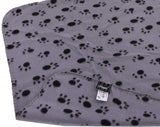 Hoppa Plush Soft Rectangular 61x48x16cm Faux Suede Non Slip Dog Bed with Blanket Machine Washable Small Grey - Packed Direct UK