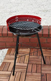 Kingfisher 14in Round Circular Steel Portable Home Garden BBQ Barbeque Grill - Packed Direct UK