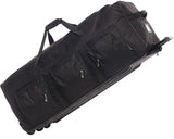 .Large Lightweight Wheeled Duffle Holdall Travel Bag Sports Bag - 2 Year Warranty (34 Inch, Black/Black) - Packed Direct UK