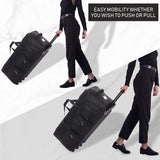 Large Lightweight Wheeled Duffle Holdall Travel Bag Sports Bag - 2 Year Warranty (34 Inch, Black/Black) - Packed Direct UK