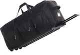 Large Lightweight Wheeled Duffle Holdall Travel Bag Sports Bag - 2 Year Warranty (34 Inch, Black/Black) - Packed Direct UK