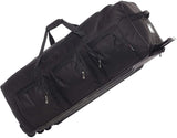 .Large Lightweight Wheeled Duffle Holdall Travel Bag Sports Bag - 2 Year Warranty (34 Inch, Black/Black) - Packed Direct UK