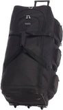 Large Lightweight Wheeled Duffle Holdall Travel Bag Sports Bag - 2 Year Warranty (34 Inch, Black/Black) - Packed Direct UK