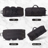 .Large Lightweight Wheeled Duffle Holdall Travel Bag Sports Bag - 2 Year Warranty (34 Inch, Black/Black) - Packed Direct UK