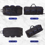Large Lightweight Wheeled Duffle Holdall Travel Bag Sports Bag - 2 Year Warranty (40 Inch, Black/Blue) - Packed Direct UK