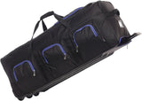 Large Lightweight Wheeled Duffle Holdall Travel Bag Sports Bag - 2 Year Warranty (40 Inch, Black/Blue) - Packed Direct UK