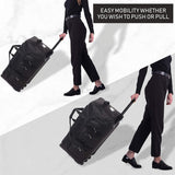 Large Lightweight Wheeled Duffle Holdall Travel Bag Sports Bag - 2 Year Warranty (Black/Black, 30 Inch - Packed Direct UK