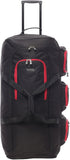 Large Lightweight Wheeled Duffle Holdall Travel Bag Sports Bag - 2 Year Warranty (Black/Red, 34 Inch) - Packed Direct UK