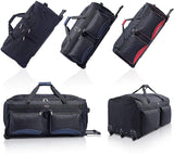 Large Lightweight Wheeled Duffle Holdall Travel Bag Sports Bag - 2 Year Warranty (Black/Red, 40 Inch) - Packed Direct UK