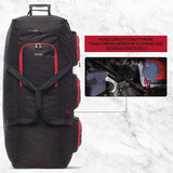 Large Lightweight Wheeled Duffle Holdall Travel Bag Sports Bag - 2 Year Warranty (Black/Red, 40 Inch) - Packed Direct UK