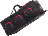 Large Lightweight Wheeled Duffle Holdall Travel Bag Sports Bag - 2 Year Warranty (Black/Red, 40 Inch) - Packed Direct UK