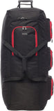 Large Lightweight Wheeled Duffle Holdall Travel Bag Sports Bag - 2 Year Warranty (Black/Red, 40 Inch) - Packed Direct UK