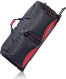 Large Lightweight Wheeled Duffle Holdall Travel Bag Sports Bag - 2 Year Warranty (Black/Red, 40 Inch) - Packed Direct UK