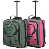 MiniMAX (45x35x20cm) Childrens Luggage Carry On Suitcase with Backpack and Pouch (Pink + Green) - Packed Direct UK