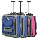 MiniMAX (45x35x20cm) Childrens Luggage Carry On Suitcase with Backpack and Pouch (x2 Blue + x1 Pink) - Packed Direct UK