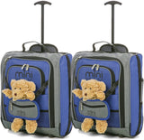 MiniMAX (45x35x20cm) Childrens Luggage Carry On Suitcase with Backpack and Pouch (x2 Set) - Packed Direct UK