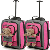 MiniMAX (45x35x20cm) Childrens Luggage Carry On Suitcase with Backpack and Pouch (x2 Set) - Packed Direct UK