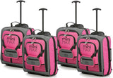 MiniMAX (45x35x20cm) Childrens Luggage Carry On Suitcase with Backpack and Pouch (x4 Set) - Packed Direct UK