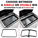 Motion Sensor Waste Bin, Rectangular Touchless Motion Sensor Sensing Touch Free Stainless Steel Kitchen Waste Rubbish Bin Large 60L with Divider for Recycling and Waste Silver - Packed Direct UK