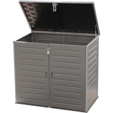 Olsen & Smith MASSIVE Capacity 1170/775L Outdoor Garden Storage Box Plastic Shed Garbage - Weatherproof with Wood Effect (1170/775 Litre)