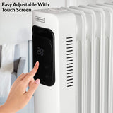 Olsen & Smith 2.5Kw 2500W 11 Fin Portable Electric Slim Oil Filled Radiator Heater with Wheels & Adjustable Temperature Thermostat, White - Packed Direct UK