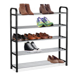 Olsen & Smith 3 Tier Shoe Storage Rack Organiser Small , Quick Assembly No Tools Required, Holds 12 to 15 pairs (W) 92cm x (H) 54cm x (D) 29cm Black - Packed Direct UK
