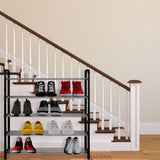 Olsen & Smith 3 Tier Shoe Storage Rack Organiser Small , Quick Assembly No Tools Required, Holds 12 to 15 pairs (W) 92cm x (H) 54cm x (D) 29cm Black - Packed Direct UK