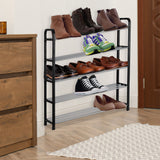 Olsen & Smith 3 Tier Shoe Storage Rack Organiser Small , Quick Assembly No Tools Required, Holds 12 to 15 pairs (W) 92cm x (H) 54cm x (D) 29cm Black - Packed Direct UK