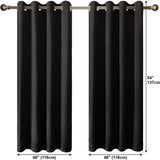 Olsen & Smith Black Thermal Insulating Blackout Curtains Eyelet Set Thermally Insulated for Summer & Winter Home Bedroom Living Room - Packed Direct UK