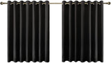 Olsen & Smith Black Thermal Insulating Blackout Curtains Eyelet Set Thermally Insulated for Summer & Winter Home Bedroom Living Room - Packed Direct UK
