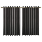 Olsen & Smith Black Thermal Insulating Blackout Curtains Eyelet Set Thermally Insulated for Summer & Winter Home Bedroom Living Room - Packed Direct UK