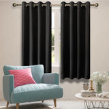 Olsen & Smith Black Thermal Insulating Blackout Curtains Eyelet Set Thermally Insulated for Summer & Winter Home Bedroom Living Room - Packed Direct UK