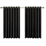 Olsen & Smith Black Thermal Insulating Blackout Curtains Eyelet Set Thermally Insulated for Summer & Winter Home Bedroom Living Room - Packed Direct UK
